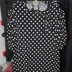 Adrianna Papell black white polka dot shell top Large